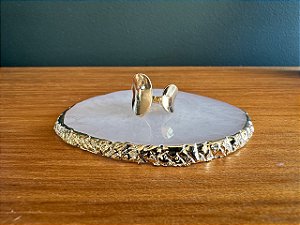 Anel Regulável Oval Dourado