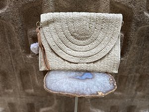 Bolsa Clutche de Palha Cru