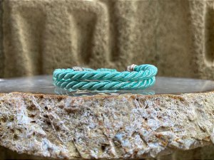 Pulseira Corda Dupla Azul Água