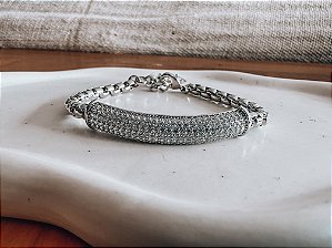 Pulseira Prateada com Zircônia