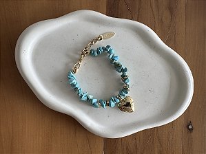 Pulseira Pedra Turquesa com Coração