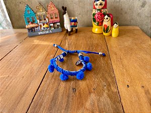 Pulseira Infantil Pompom Azul