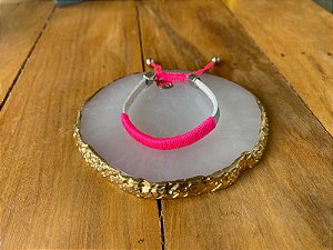 Pulseira Infantil Prateada Rosa