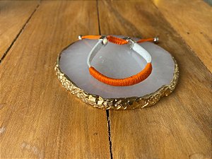 Pulseira Infantil Prateada Laranja