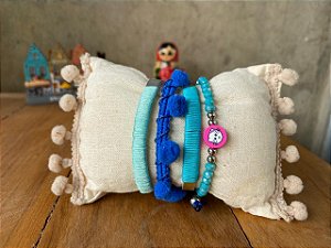 Kit de Pulseiras Infantis Azuis