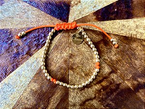 Pulseira Basic Dourada Laranja com Nós