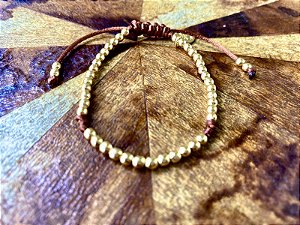 Pulseira Basic Dourada Marrom com Nós