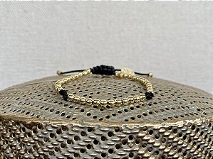 Pulseira Basic Dourada Preta com Nós