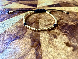 Pulseira Basic Dourada Preta com Nós