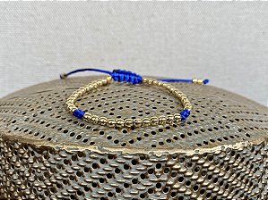 Pulseira Basic Dourada Azul-marinho com Nós