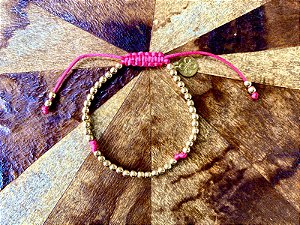 Pulseira Basic Dourada Pink com Nós