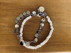 Pulseira Madrepérola com Corrente de Bolinhas
