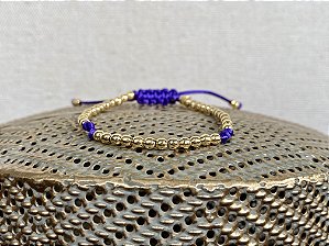Pulseira Basic Dourada Roxo com Nós