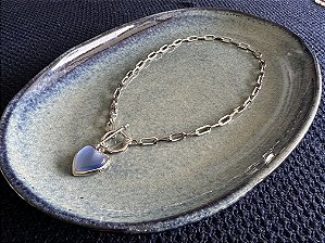 Colar Corrente com Pingente Coração Azul