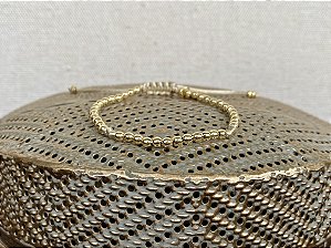 Pulseira Basic Dourada Bege Claro com Nós
