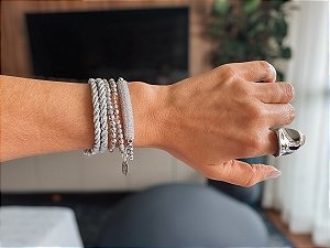 Kit Pulseiras Prateadas