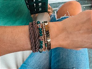 Kit de Pulseiras Marrom e Verde