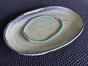 Colar Cordão de São Francisco Azul e Prateado