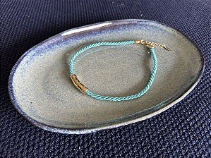 Colar Cordão de São Francisco Azul e Dourado