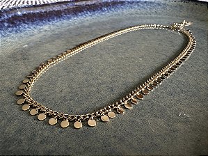 Colar Choker Moedinhas Lisas Dourada