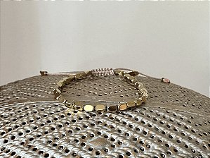 Pulseira Hematita Dourada Slim