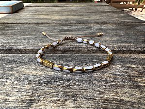 Pulseira Cristais Facetados Brancos