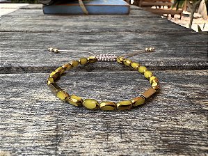 Pulseira Cristais Facetados Amarela