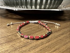 Pulseira Cristais Facetados Vermelho