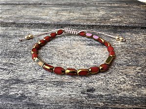 Pulseira Cristais Facetados Vermelho