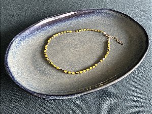 Colar Cristais Facetados Amarelo