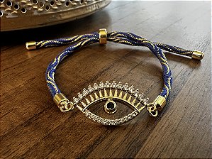 Pulseira Cordão Azul com Olho Proteção