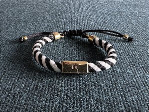 Pulseira Corda Náutica Preta e Branca