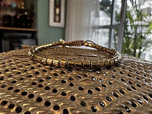Pulseira Hematita Dourada Tubinhos