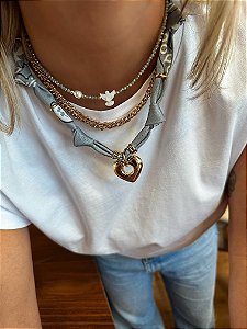 Mix de Colares Bandana Cinza com Espírito Santo