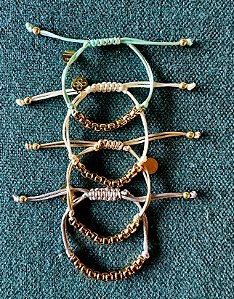 Pulseira Corrente com cordinha Seda