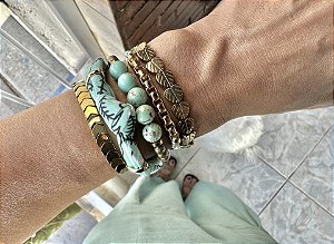 Kit de Pulseiras Bandana Azul Tiffany