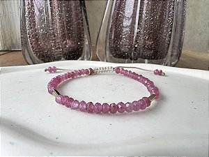 Pulseira Pedra Natural Jade Fúcsia