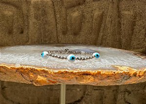 Pulseira Olho Grego Triplo Branco