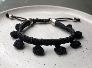 Pulseira Pompom Preta