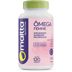 ÔMEGA FEMME LINHAÇA, BORRAGEM E PRÍMULA 120 CÁPSULAS 1000 MG MALTTA