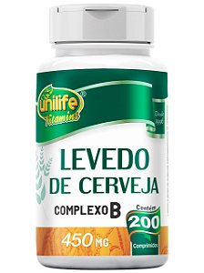 LEVEDO DE CERVEJA COM COMPLEXO B 200 COMPRIMIDOS UNILIFE