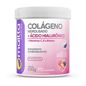 COLÁGENO HIDROLISADO + ACIDO HIALURONICO SABOR FRUTAS VERMELHAS 200G MALTTA