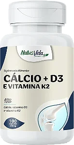 CALCIO + D3 E VITAMINA K2 100 CÁPSULAS 500MG NATUSVIDA