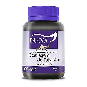 CARTILAGEM DE TUBARÃO COM VIT D 60 CÁPSULAS 500MG DUOM