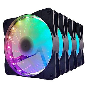 Kit Cooler Fan Rain 4 Fans Evus FK-12R RGB 120mm controlável