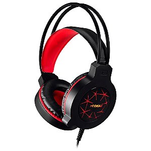 Headset Gamer MyMax Apolo Preto/Vermelho com LED