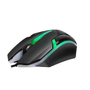 Mouse Gamer Hayom MU-2908 1000DPI 3 Botões Preto com LED RGB