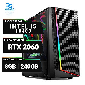 Computador Gamer Intel I5 10400, RTX 2060, SSD 240GB, 8GB DDR4, 500W