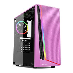 Gabinete Gamer Lion Rosa USB 3.0 c/ 1 Cooler ARGBMCA-LION/PK