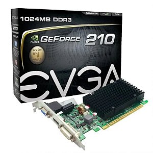 Placa de Vídeo EVGA GT 210 GeForce DDR3 1GB DDR3 Low Profile 64Bit 01G-P3-1313-KR